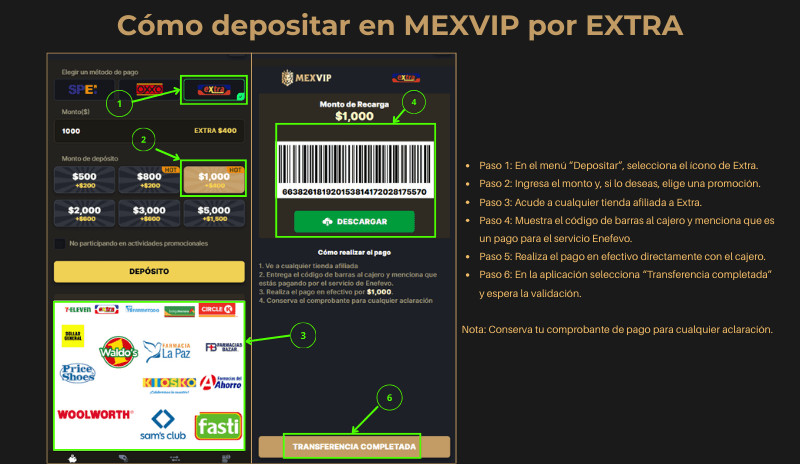 Cómo depositar en MexVIP por EXTRA